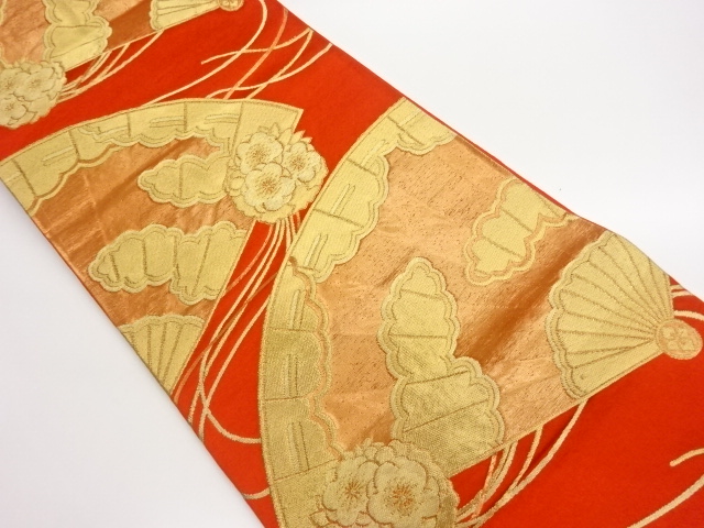 JAPANESE FUKURO OBI / WOVEN FOLDING FAN PATTERN